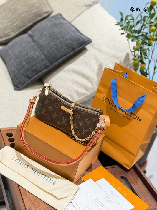 Louis Vuitton Pochette Liv Handbag Brown Monogram