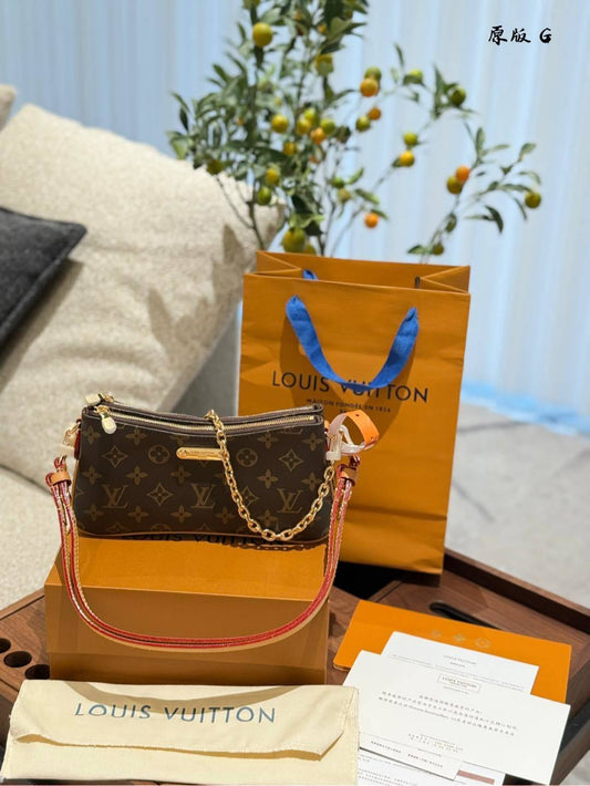 Louis Vuitton Pochette Liv Handbag Brown Monogram