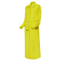 Chartreuse Silk Shirt Dress