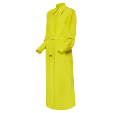Chartreuse Silk Shirt Dress