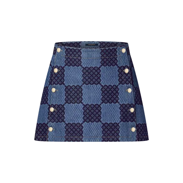 Damier Denim Mini Skirt