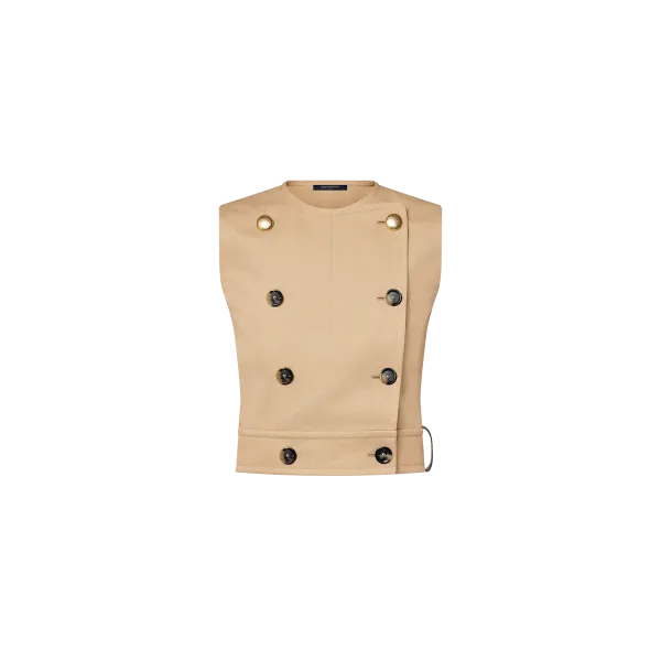 Double-Breasted Gabardine Top