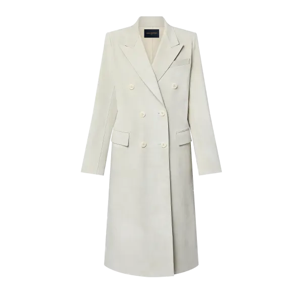 Double-Breasted Suede Coat