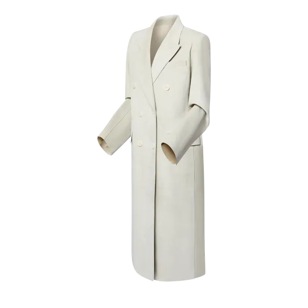 Double-Breasted Suede Coat