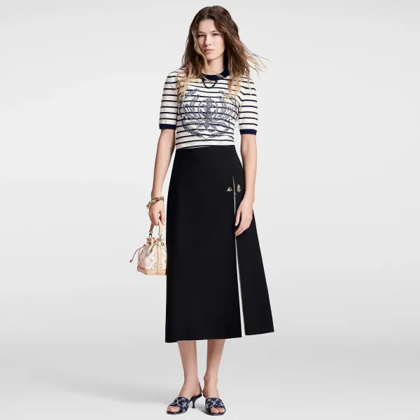 Graphic Box Pleat Maxi Skirt