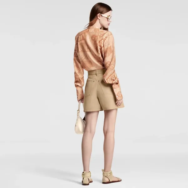 Straight-Cut Gabardine Shorts