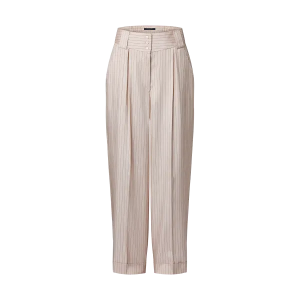 Tailored Pinstripe Silk Pants