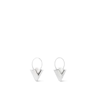 V For Vuitton Pearl And  Metal Earrings