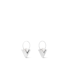 V For Vuitton Pearl And  Metal Earrings