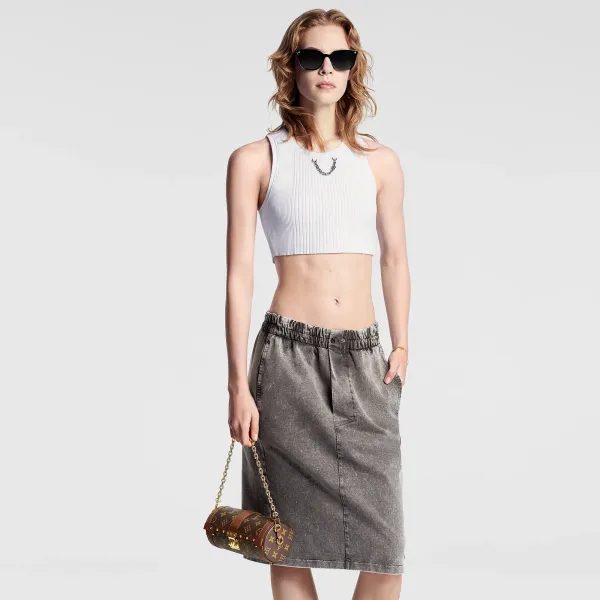 Vintage-Effect Louis Vuitton Skirt