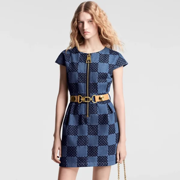 XXL Detail Damier Denim Dress
