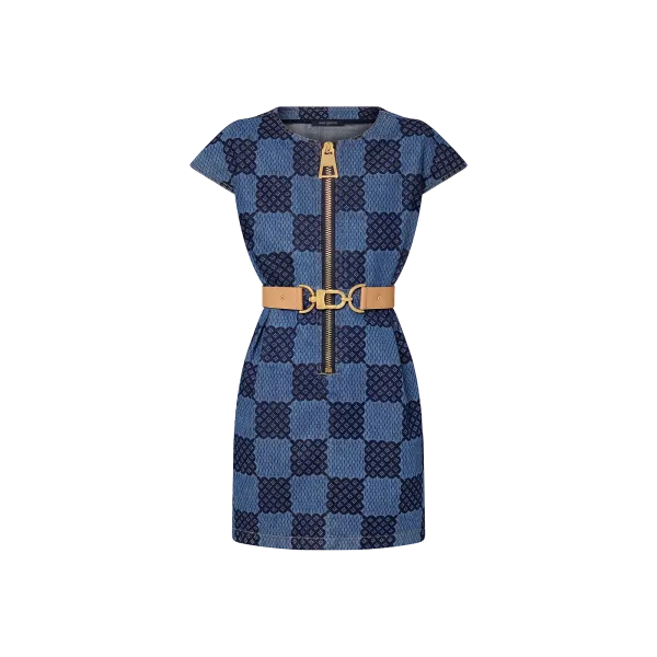 XXL Detail Damier Denim Dress