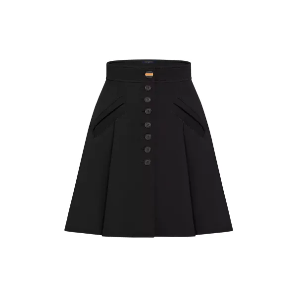 A-Line Button Up Mini Skirt