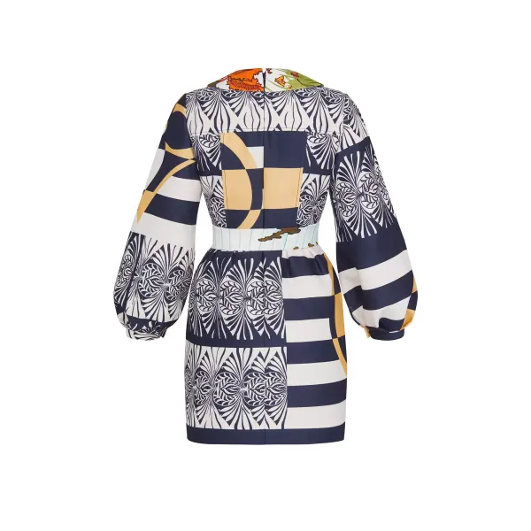 Bell-Sleeved Belted Dress