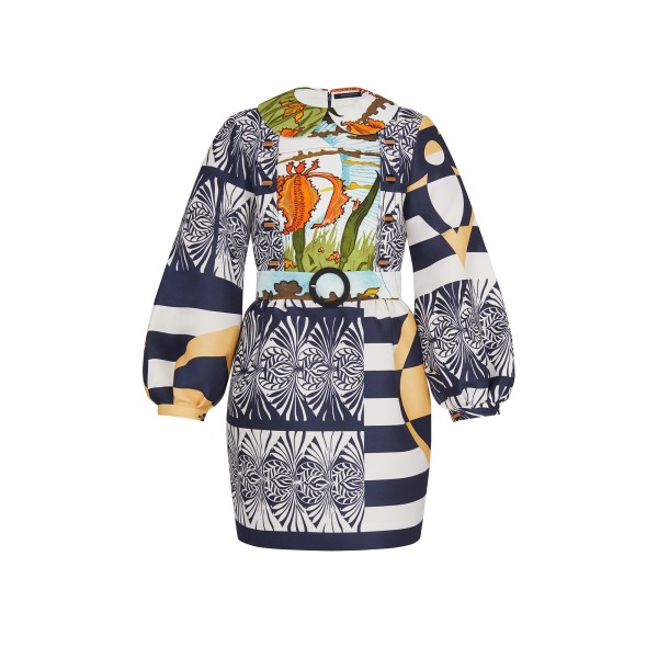 Bell-Sleeved Belted Dress