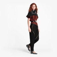 Bi-Fabric Check Top