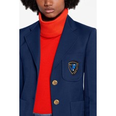 Blazer Jacket With Embroidered Patch
