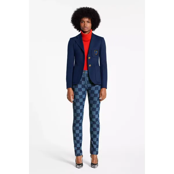 Blazer Jacket With Embroidered Patch