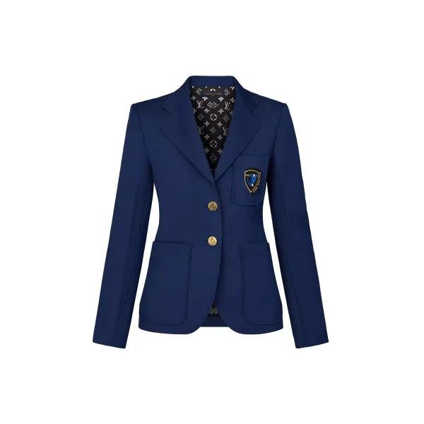 Blazer Jacket With Embroidered Patch
