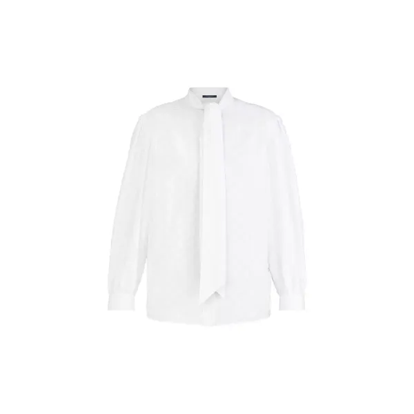 Blouse With Lavaliere Collar