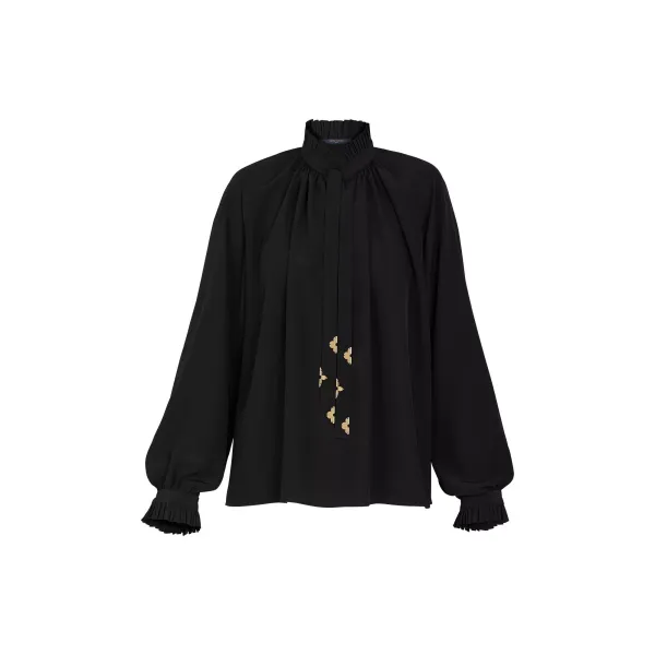 Blouse With Monogram Flower Detail