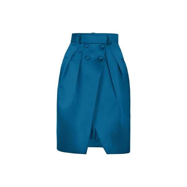 Buttoned Wrap Skirt