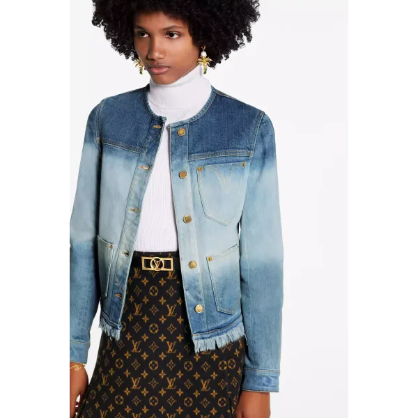 Collarless Jacket With Fringes