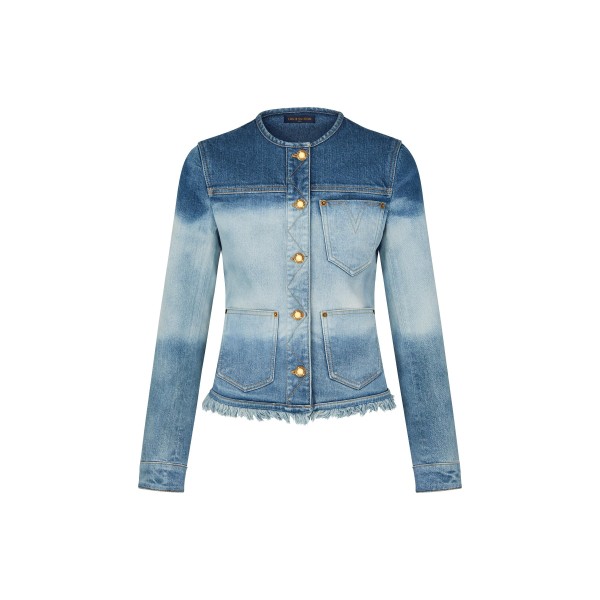 Collarless Jacket With Fringes