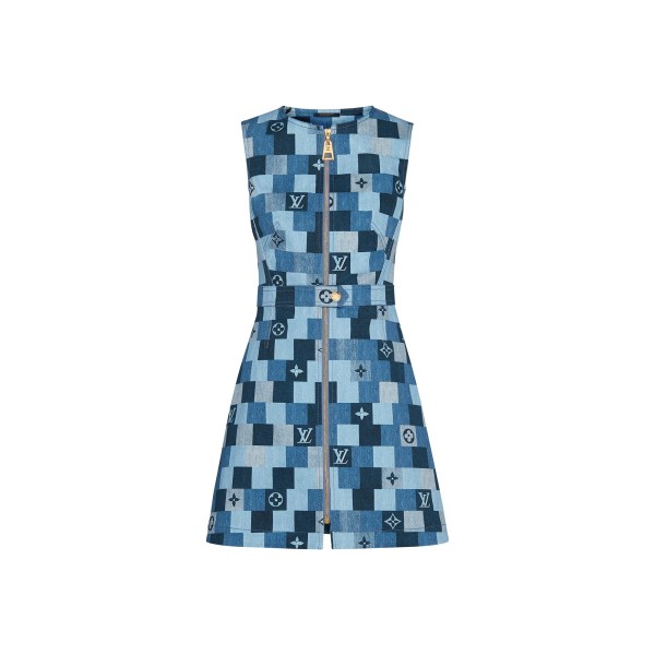 Denim Monogram Check Dress