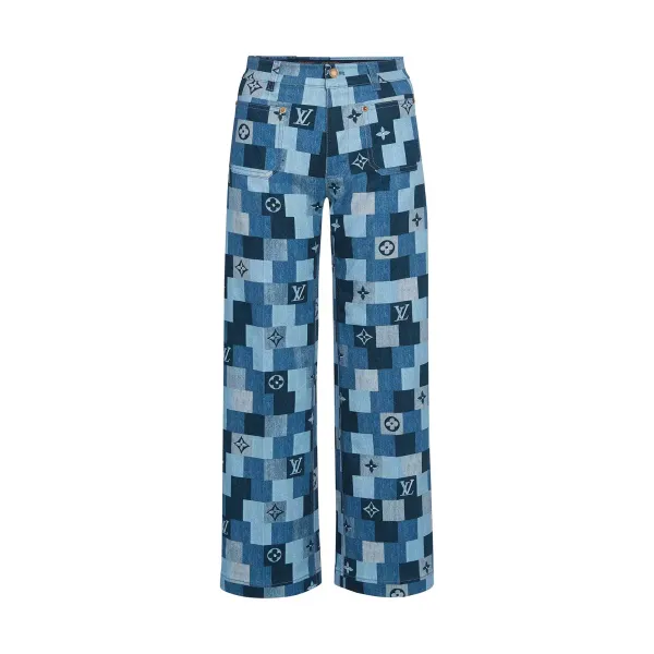 Denim Monogram Check Pant