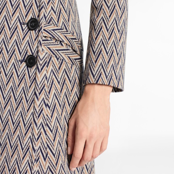 Double-Breasted Knit Coat