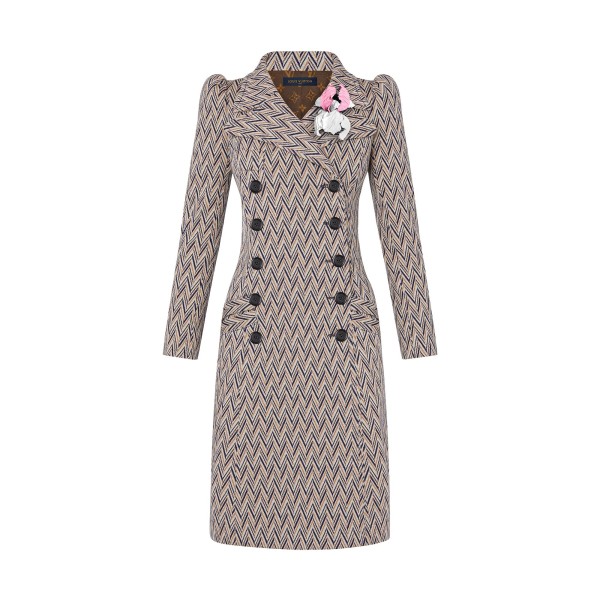 Double-Breasted Knit Coat