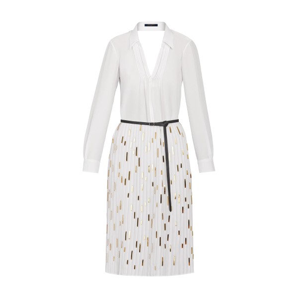 Dress With Embroidered Pleated Skirt