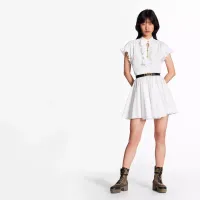 Dress With Frilled Bib