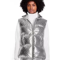 Embossed Monogram Silver Down Gilet