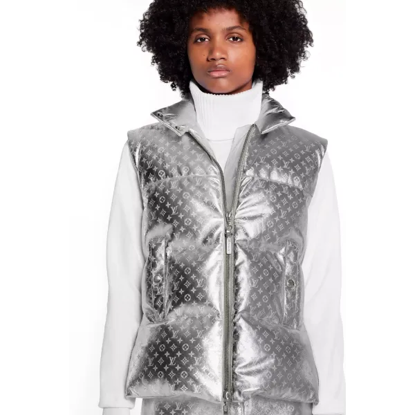 Embossed Monogram Silver Down Gilet