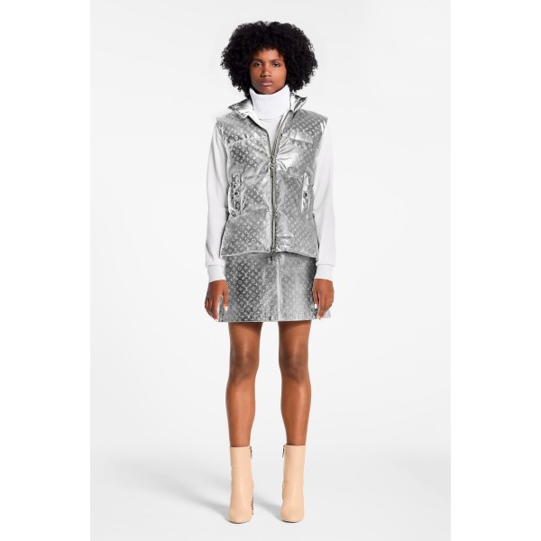 Embossed Monogram Silver Down Gilet