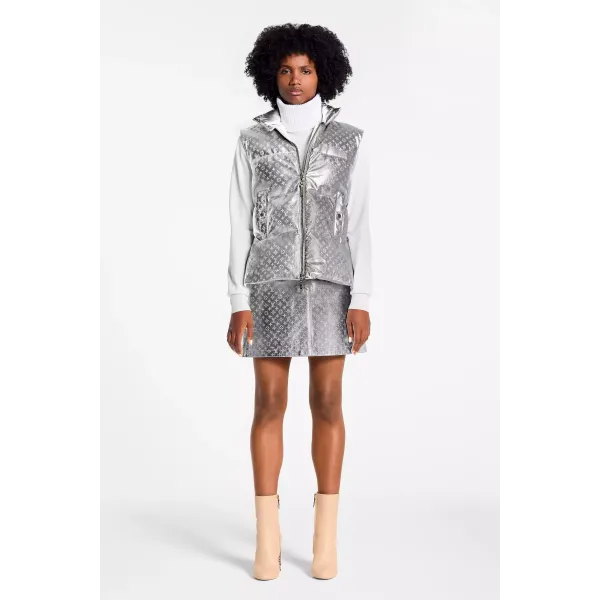 Embossed Monogram Silver Down Gilet