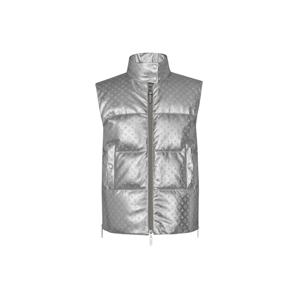 Embossed Monogram Silver Down Gilet