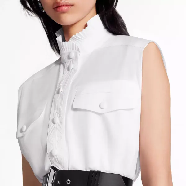 Embroidered Sleeveless Shirt