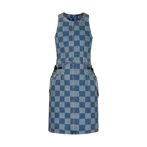 Fitted Denim Zip-Up Dress