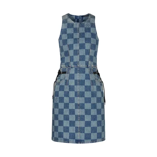 Fitted Denim Zip-Up Dress