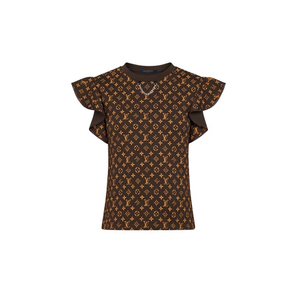Flounce Sleeve Monogram Top