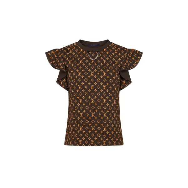Flounce Sleeve Monogram Top