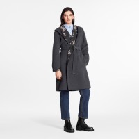 Hooded Wrap Coat With Belt