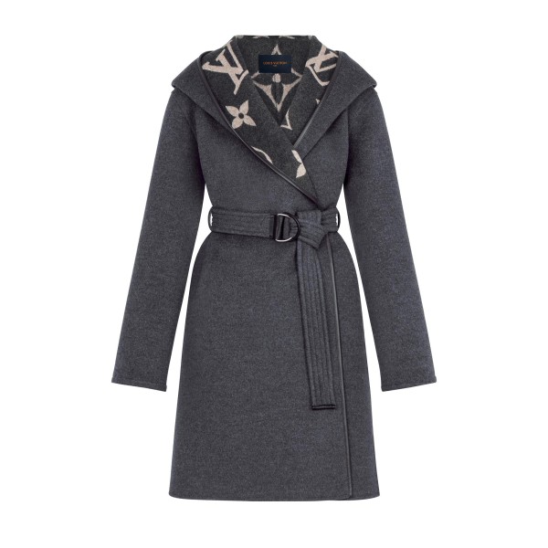 Hooded Wrap Coat With Belt