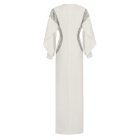 Long Evening Dress With Embroidered Lace