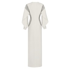 Long Evening Dress With Embroidered Lace