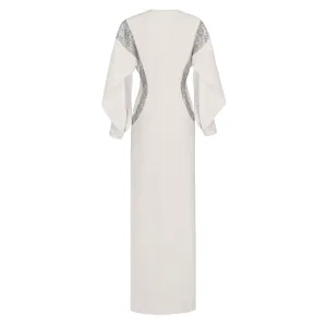 Long Evening Dress With Embroidered Lace