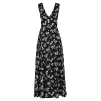 Long Print Sleeveless Evening Dress With Zip